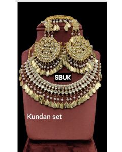 Maharani Kundan Set with Mang Tika (Head Piece)