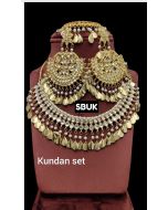 Maharani Kundan Set with Mang Tika (Head Piece)